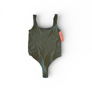 Colsie Olive Ribbed Bodysuit size M